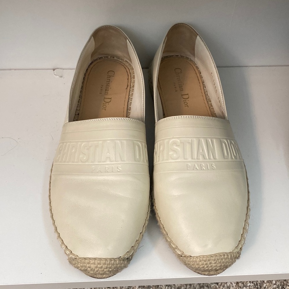 Off white nude Dior espadrilles